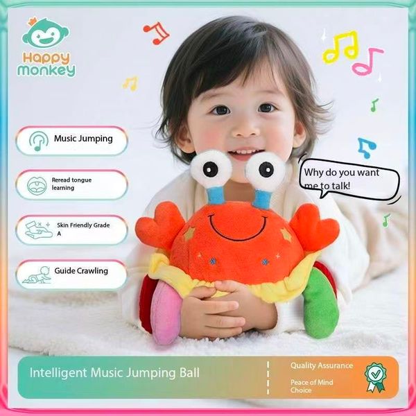 Musical Crawling Crab Plush Toy 60 Songs & Recording Feature Dancing Walking Moving Bouncing Tummy Time Toy