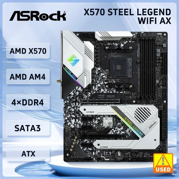 ASRock X570 Motherboard X570 STEEL LEGEND WIFI AX AM4 support Ryzen 5 5600 Ryzen 5900 Ryzen 3200 Ryzen 5700 cpu M2