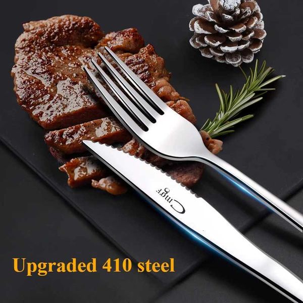Stainless steel steak knife steak knife cut steak household knife fork and spoon threepiece set restaurant specialpose Y251025