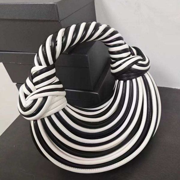 

Designer Handwoven Knotted Noodle-Strap Long Shoulder Strap Wristlet Bag - Light Luxury Compact Lightweight Handwoven Knot Design Wristlet with Adjustable Straps