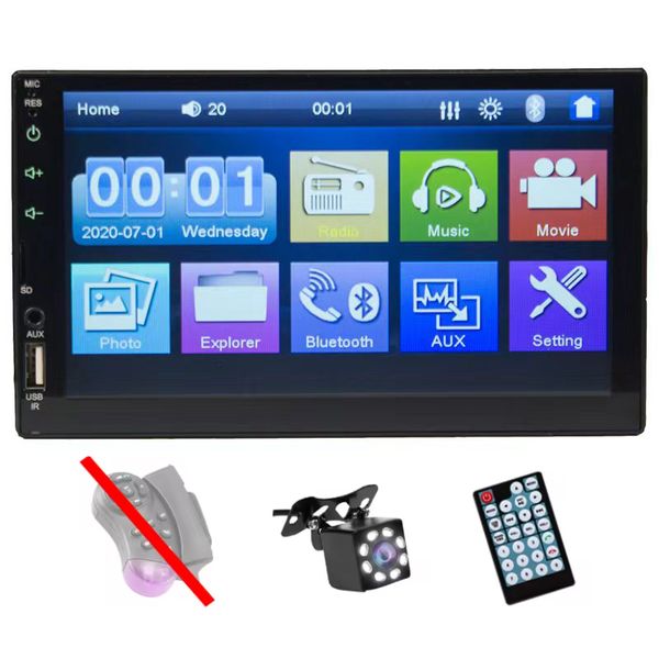 

Universal 2 Din Car Radio 7" Touch Screen Multimedia Player Car Player Universal MP5 Player Audio USB TF Bluetooth With Rearview Camera