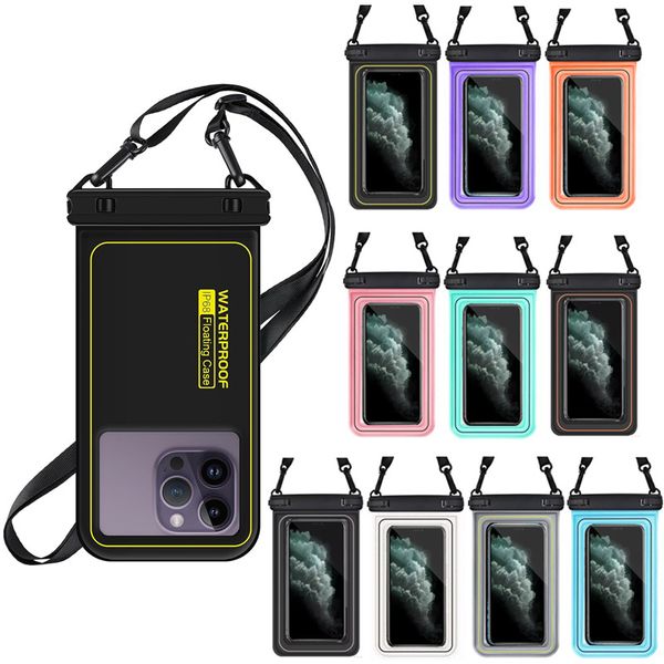 IP68 Waterproof Phone Pouch Floating Underwater Phone Case Scuba Dive Protective Housing Fit 6.9'' & 6.7'' Phone With Adjustable Lanyard For iPhone 17 16 15 Pro Max/S25 S24