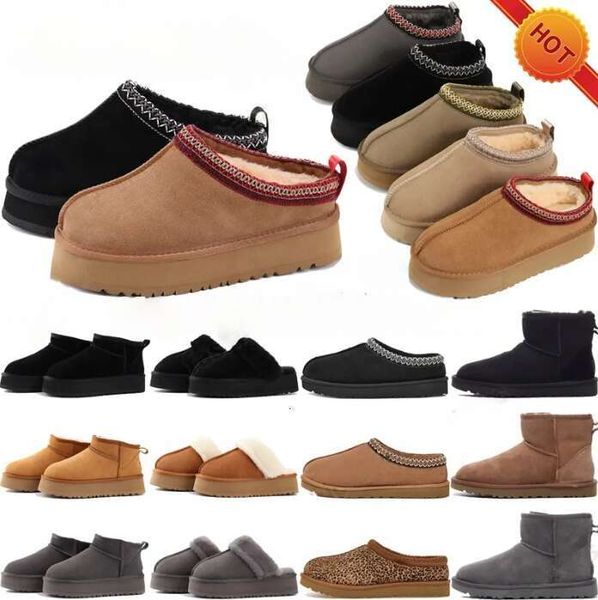 

Mens Womens slippers Tazz Chesut Fur Slides Dheepskin Shearling slipper Tasman Classic Ultra Mini Platform Boots women snow Wool Blend Winter Booties, Beige