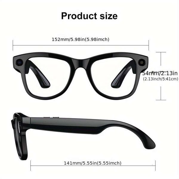 AI With Charging Case Power Bank 4K, Real-Time Translation 160+ Languages, Calls/Music, Voice Assistant, Ic Charging, Travel, / Compatible - Smart Glasses For