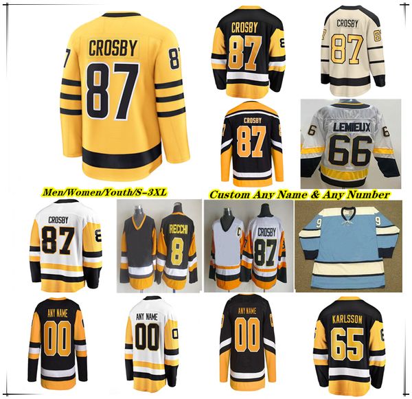 

87 Sidney Crosby Hockey Jersey Evgeni Malkin Justin Brazeau Anthony Mantha Bryan Rust Erik Karlsson Ryan Shea Parker Wotherspoon Tristan Jarry Kris Letang Rakell, Men black style
