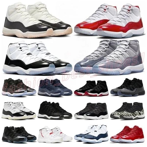

with box 11 11s mens basketball shoes Purple Rain Bred Velvet Neapolitan Cherry Cool Grey University Blue men women trainers sports sneakers, Beige