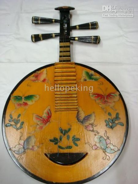 

rare chinese wooden musical instrument butterfly lute