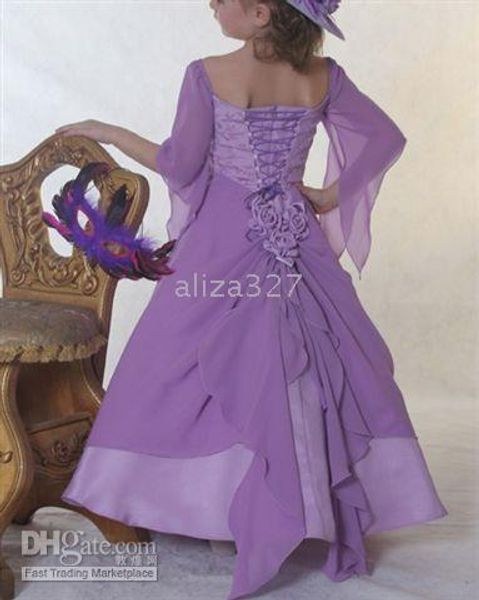 

beautiful flower children' wear lace purple girl beauty dress customize any size, White;blue