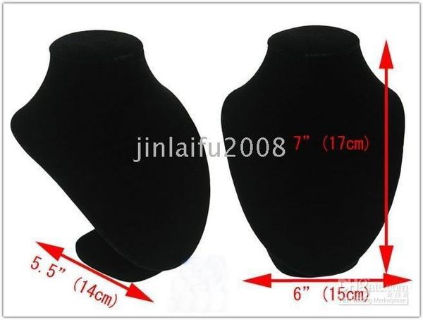 

6 black velvet bust necklace pendant display stand