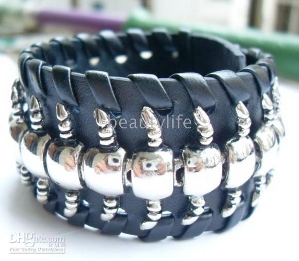 

wholesale 1pcs fashion casual centipede leather bracelet 011, Golden;silver