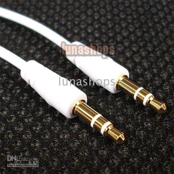 

500pcs mm cords plug 3.5 to 3.5mm audio cable lead male ipod male to male gold