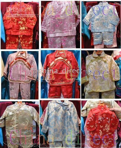 

chinese rayon silk l/s set suits pajamas & pant 10 sets/lot, White