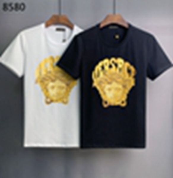 

100% cotton men's and women's versage t-shirts embroidery hoodies pants polos tees vercace shirt011, White;black