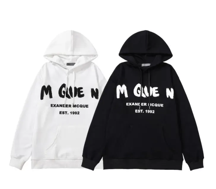 

designer men pullover fashion mcqueen streetwear loose lovers woman letter, Black