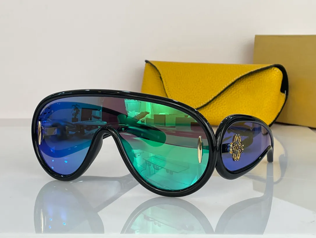 

sunglasses designer luxury lw wavy mask woman man glasses high end version acetate fibre one piece design multi color option personality coo, White;black
