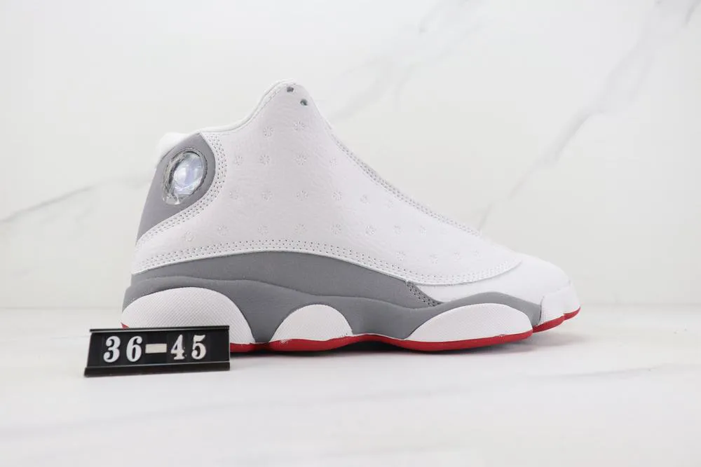 

with box wolf 13 basketball shoes men women white true red grey 13s sneakers, Black