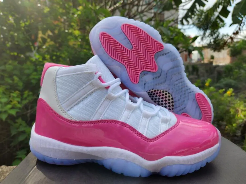 

with box 11 high basketball shoes men women 11s white pink sneaker, Black