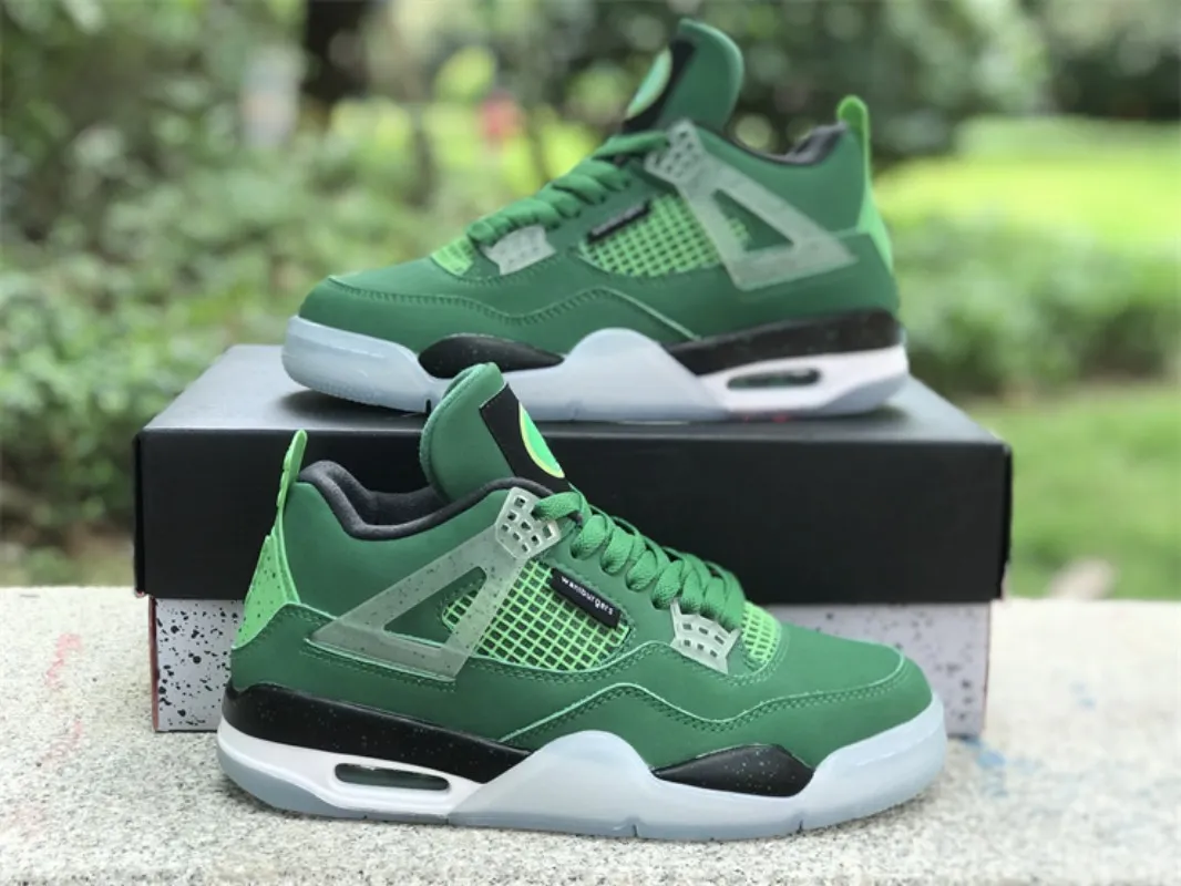 

basketball shoes jumpman 4 green duck 4s 904284 outdoor sneakers original