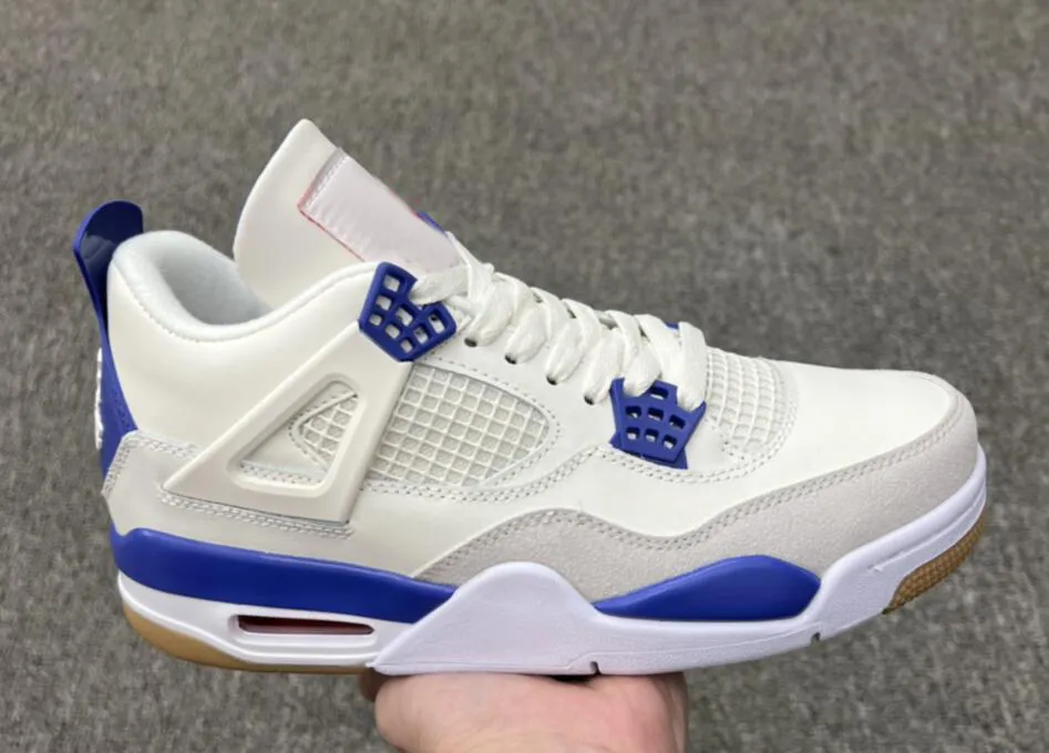 

sb x 4 pine green shoes sapphire dark blue 4s sail/pine green-neutral grey-black white men womens outdoor sports sneakers us 5.5-13