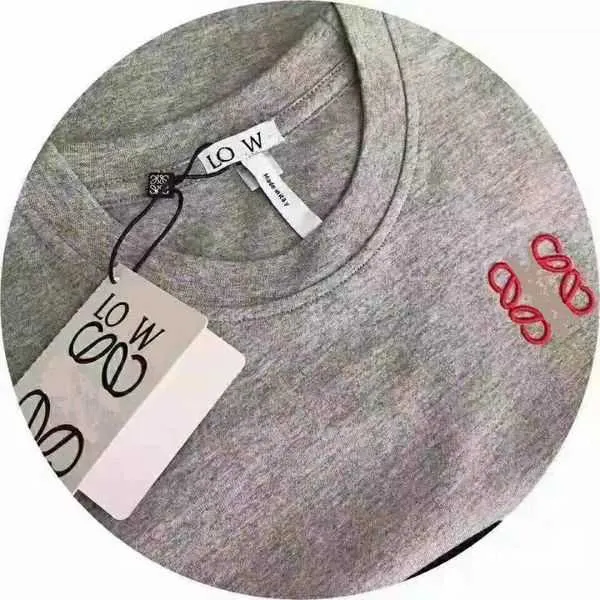 

men's tshirts highquality embroidery loewe tshirt men's and women's same letter new summer versatile highend halfsleeve cotto, White;black