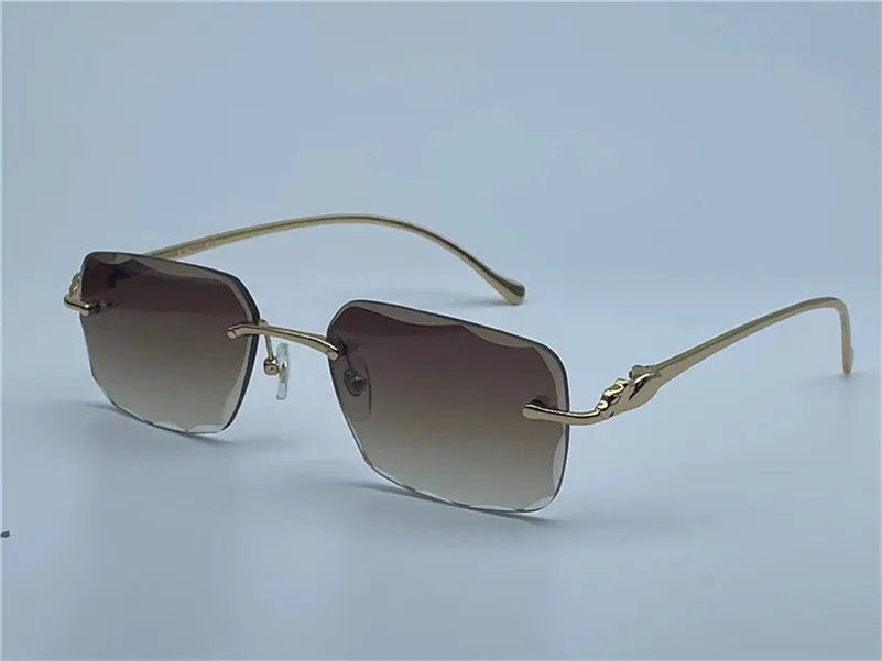 

sunglasses vintage 563591 men design frameless cut lenses square shape retro glasses uv400 eyewear gold light color lenses, White;black