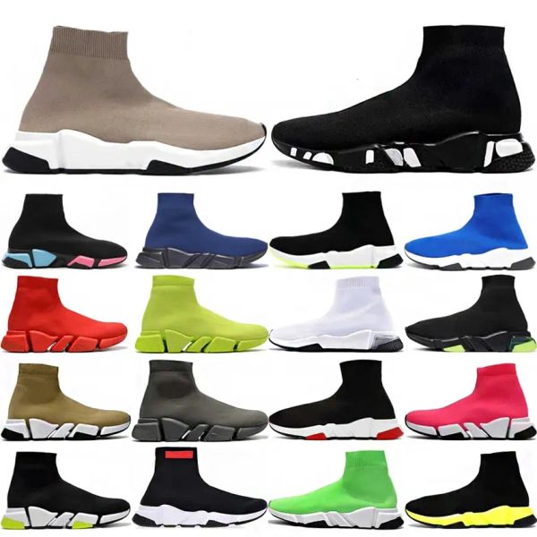 

boots balencaigaly balencigaly men triple s women shoe sports speed 20 knitted stretch sole trainer sock shoes casual sneakersr womens train, Black