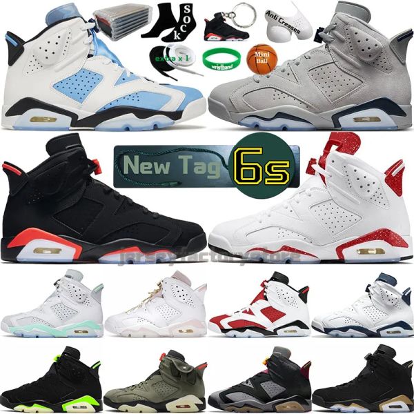 

mens basketball shoes 6 6s unc home infrared georgetown bordeaux red oreo carmine midnight navy black cat electric green yellow men sports