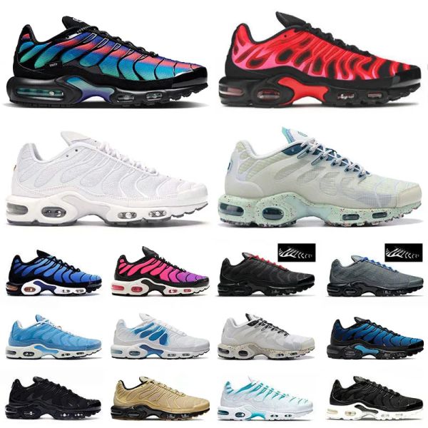 

tn plus size us 12 running shoes mens womens tns requin se triple black all white pink blue red green trainers outdoor sports sneakers eur
