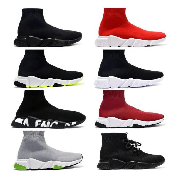 

runner sole running balencaigaly socks speed graffiti balencigaly  20 designer shoes platform mens fly knit triple black white sock shoe m