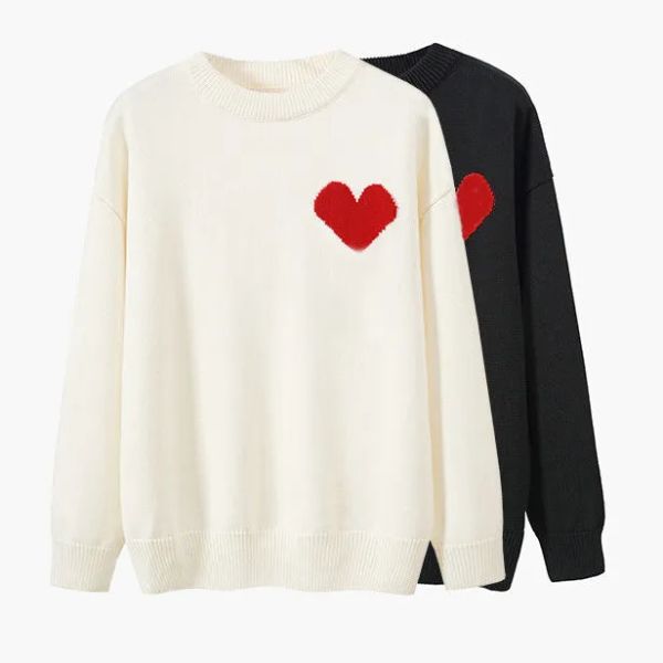 

women's sweaters designer sweater love heart a man for woman lovers cardigan knit high collar womens fashion letter white black long sl