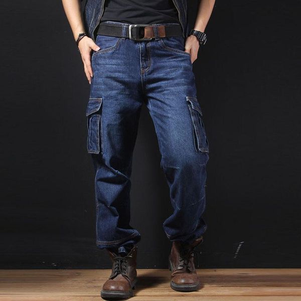 mens denim cargo jeans