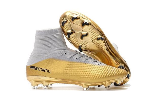 white and gold youth football cleats