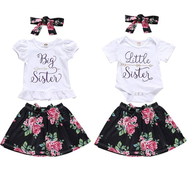 3pcs//set soeur correspondants tenues pour Bébé Enfant Filles Floral vêtements Costume