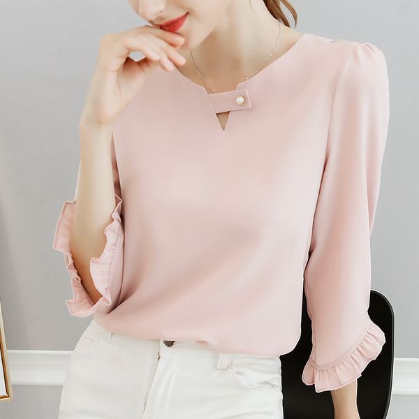 womens tops with ruffle sleeves