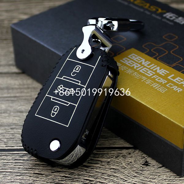 Car Key Cover for Peugeot 3008 208 308 RCZ 508 408 2008 407 307 4008 Key Cover for Citroen Berlingo 2020 Key Case Shell Holder Black