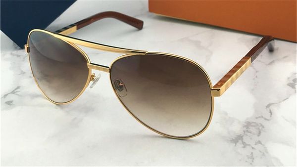 Estuche Nuevo Mens Damas Clásico Retro Metal Vintage Oro Brown gafas de sol Piloto