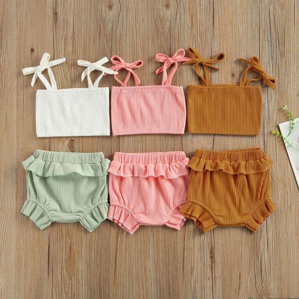4-8 Years Little Girls Chiffon Tops Ruffle T Shirt Leaves Print Skirt with Tassel Belt 2Pcs Summer Outfit Sets