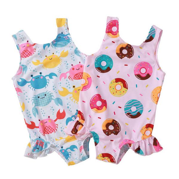 Newborn Baby Girls Rainbow Swimsuit Sleeveless Ruffle Swimwear One Piece Bikini Bathing Suit 0-3Y