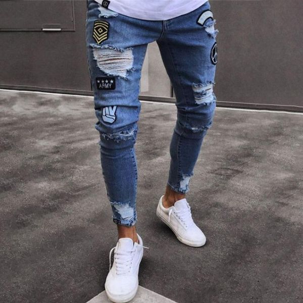 ripped tapered jeans mens