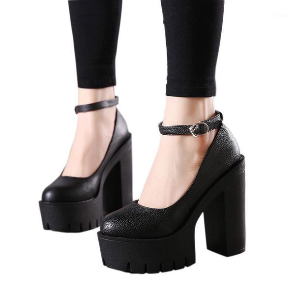 Venta > tacones negros gruesos > en stock