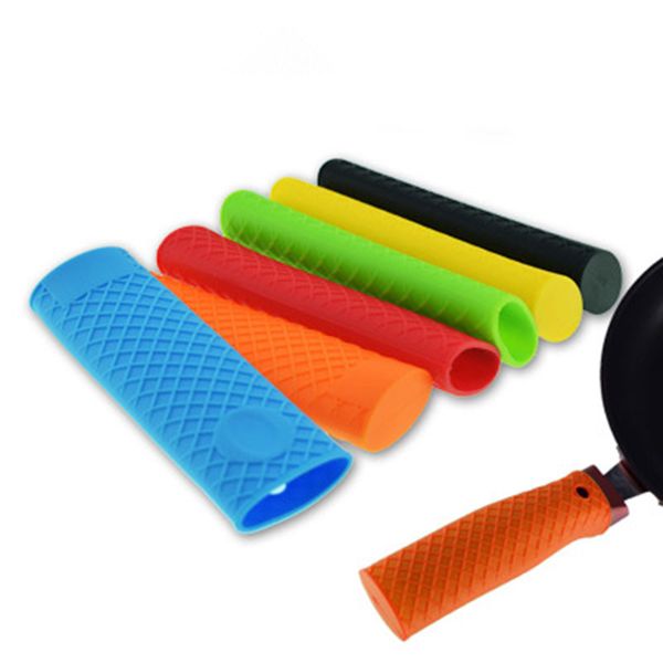 Silicone Hot Handle Holder Hot Insulation Silicone Rubber Handle Covers Heat Insulated High Temperature Resistant Anti-Scalding Pot Handle Holder Mitts For Cast Iron Pans Cookware Pots,2 PACK