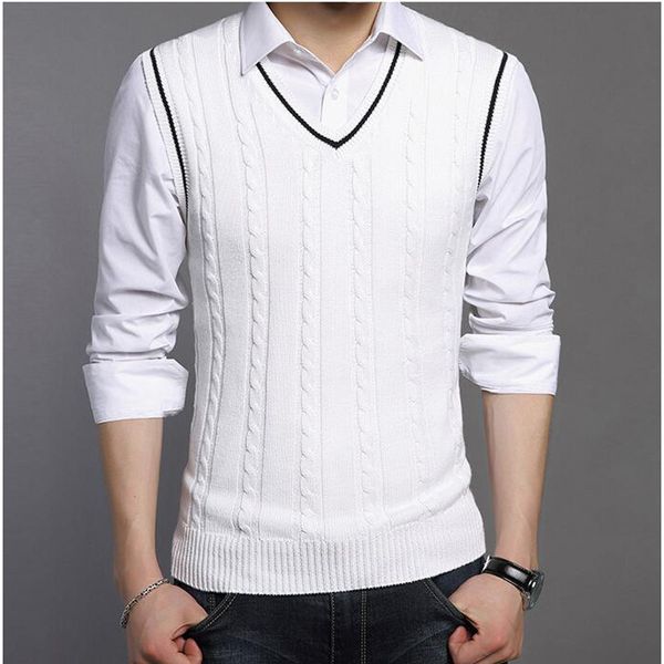 mens white sweater vest
