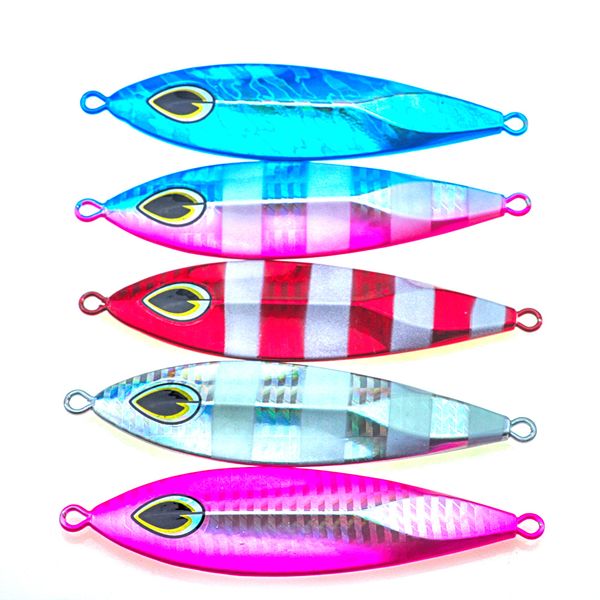 4PCS Deep sea Fishing Glow Zebra Stripe Jigging Slow Jig Lure spoon bait 40-100g
