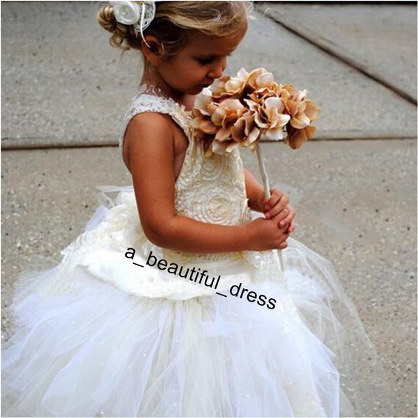 Party Organza Confetti Flower Dress Special Occasion Wedding Flower Girl