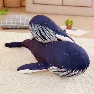 60125Cm Grand Doux Bleu Baleine Câlin En Peluche Mignon Animal De Mer Poupée Oreiller ldren Cadeau D'anniversaire Filles Présentes J220729