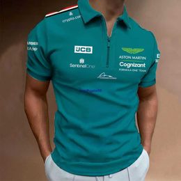 6030 23 Fashion F1 Men's Polo Formula One Team Aston Martin Pilote de course espagnol Fernando Alonso 14 Stroll 18 Oversized 0o0h