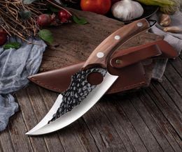 6039039 Vlees Cleaver Butcher Knife Roestvrijstalen Hand Gesmede uitbenen Knop Snijden Keukenmessen Kookgerei Camping9832445