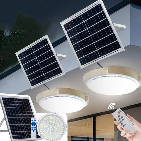 60500W LED plafonnier solaire pendentif extérieur intérieur lampe à énergie solaire avec couloir de ligne pour la décoration de jardin 240108