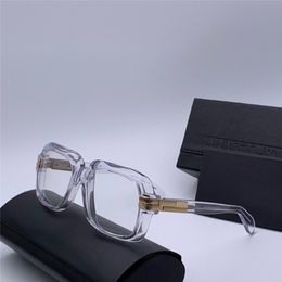 607 Legends Crystal Gold Square Eyeglassses Lenses transparentes Men de concepteur Lunettes de soleil Eye Wear NOUVEAU avec Box 248Y