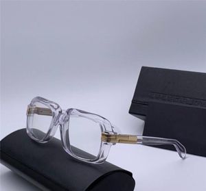 607 Legends Crystal Gold Square -bril Bril Clear Lenes Men Designer Zonnebrillen Oog dragen Nieuw met Box9519043